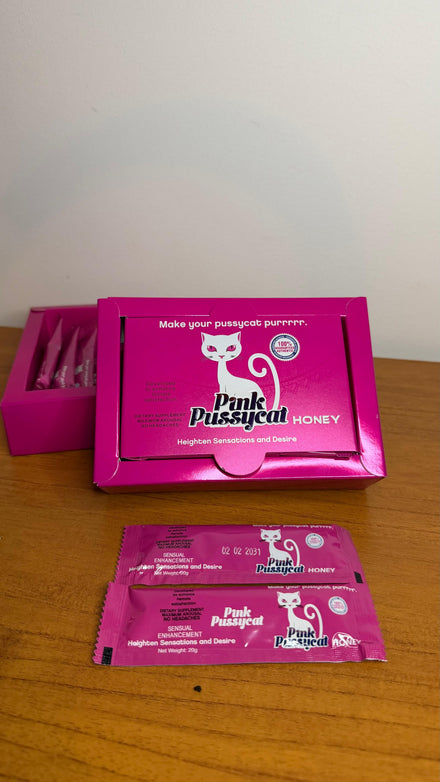 CAJA DE 12 MIELES 🎀 12x20G Pinkpussycat 🎟️V.I.P ~12~SOBRES ✅ 40% Dto OFF