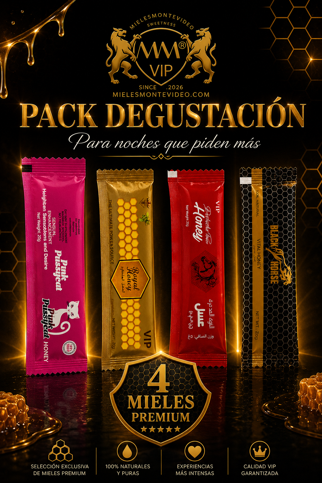 Pack Degustación — 4 Mieles Premium👑