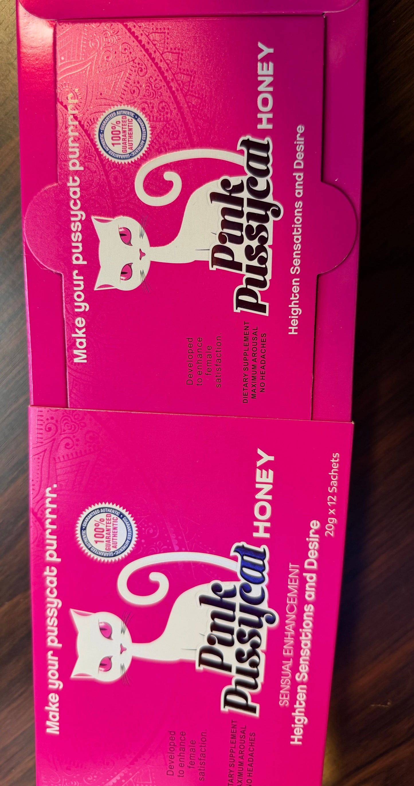 CAJA DE 12 MIELES 🎀 12x20G Pinkpussycat 🎟️V.I.P ~12~SOBRES ✅ 40% Dto OFF