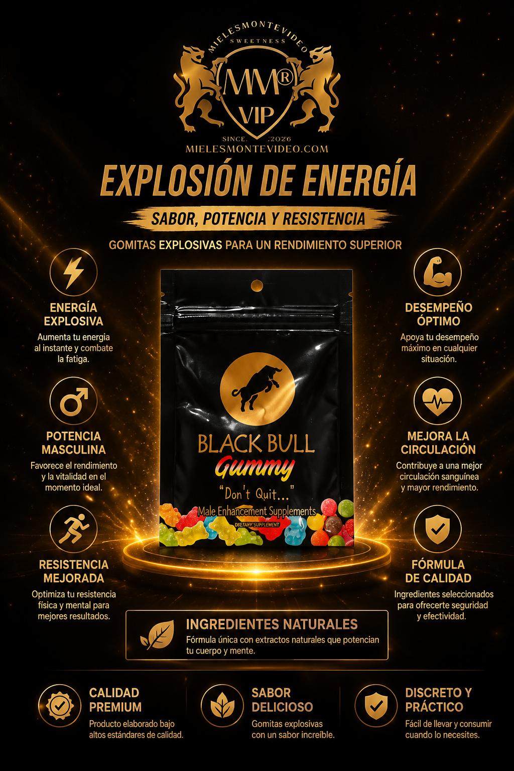 🖤Black Bull Gummy — Potencia Masculina al Instante🖤